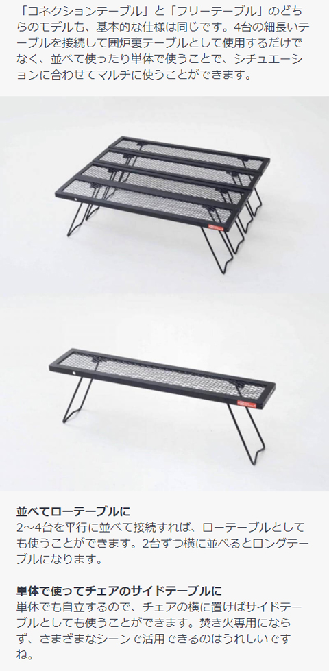 TENT FACTORY アウトドアテーブル スチールワークス フリー4セット M