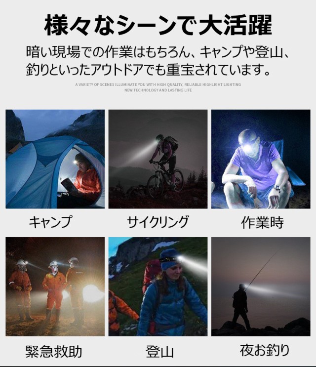 LEDヘッドライト ランタン ヘッドライト センサー機能付き