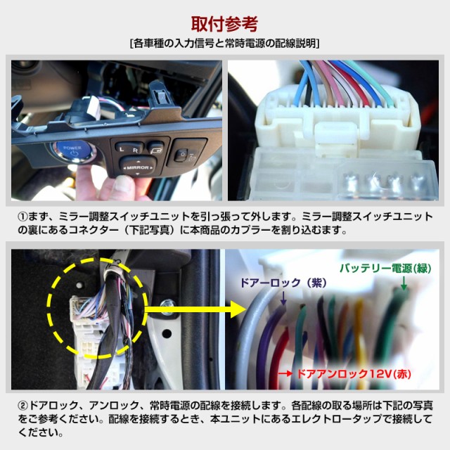 ドア ロック 連動 人気 ミラー 格納 ユニット