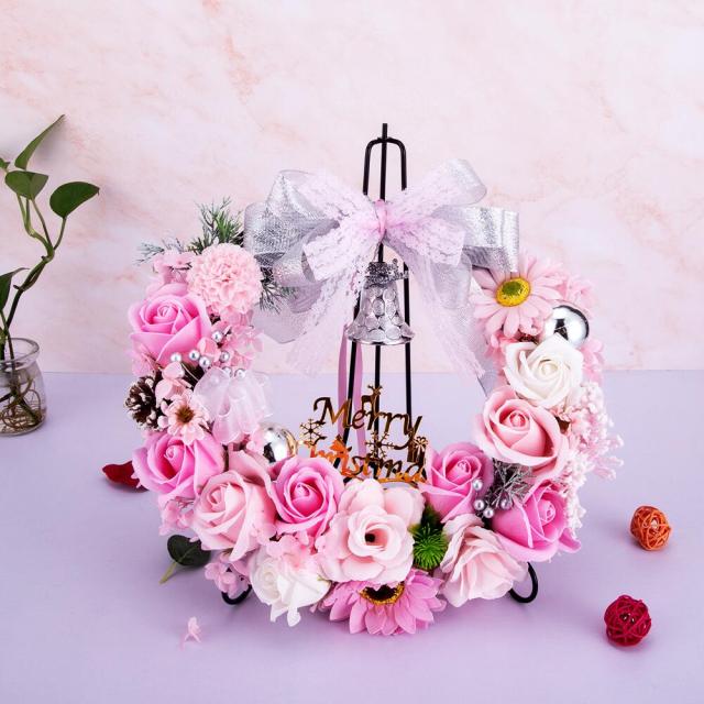 ブルーのソープフラワーリース