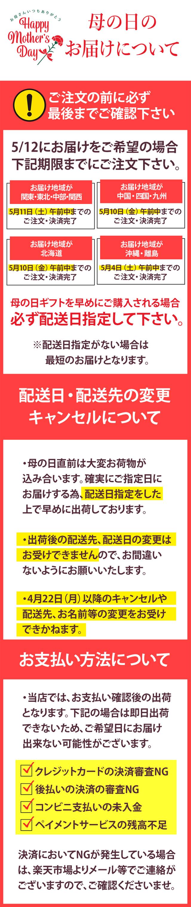 母の日注意事項