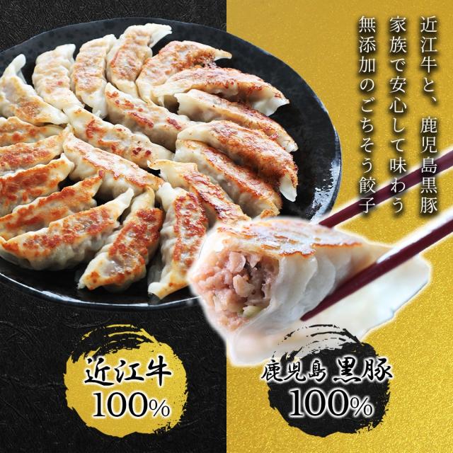 近江牛と鹿児島黒豚を使用した無添加の贅沢焼き餃子 ジューシーな肉汁のイメージ