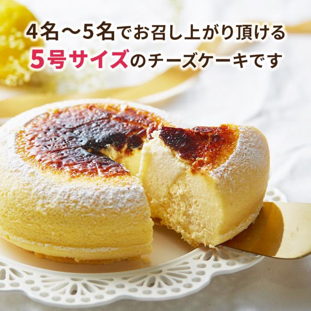 4名〜5名でお召し上がり頂ける5号サイズのチーズケーキです
