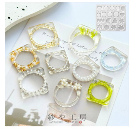 シリコンモールド リング リング型 アクセサリー パーツ 指輪 フラワー ハート ユニーク レジン シリコン モールド