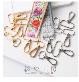 ナスカン キーホルダー 回転 カン付 アクセサリー パーツ ゴールド シルバー 4個 押し込み式 フック キーホルダーパーツ ショルダーストラップ バッグチャーム