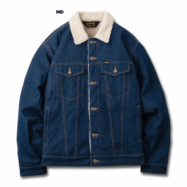 BLUCO(ブルコ) OL-1307 DENIM BOA RIDERS JACKET 2色(NVY/BLK)の