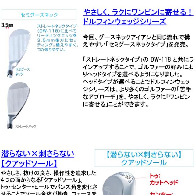 キャスコ　セミグースネック　ドルフィンウェッジ　DW-120G　N.S.PRO950GH neo　ダイナミックゴールド S200　スチールシャフト　kasco　Dolphin Wedge　DW120G