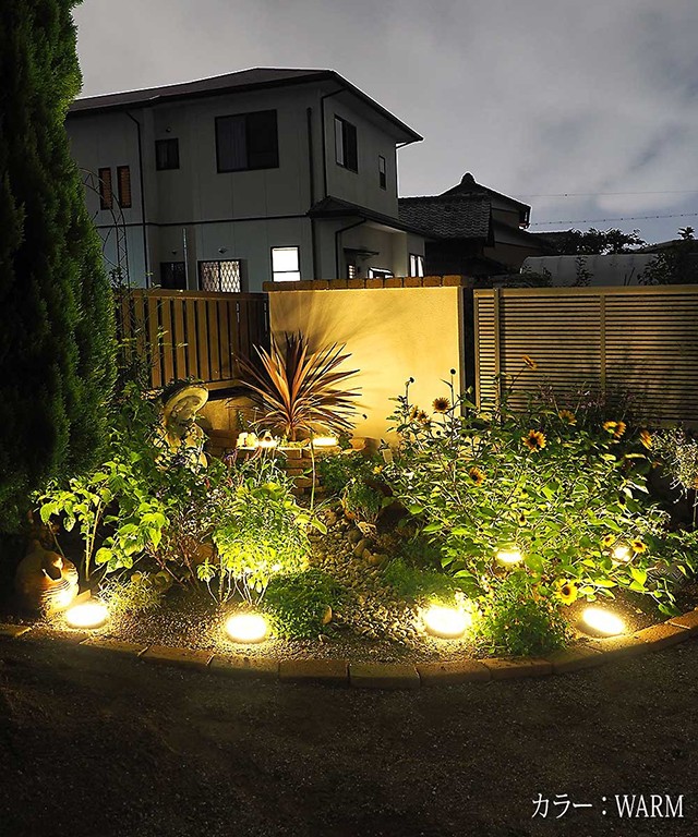 ライト キューブ型ガーデンライト イエロー 4個 庭 ソーラー 電池交換不要