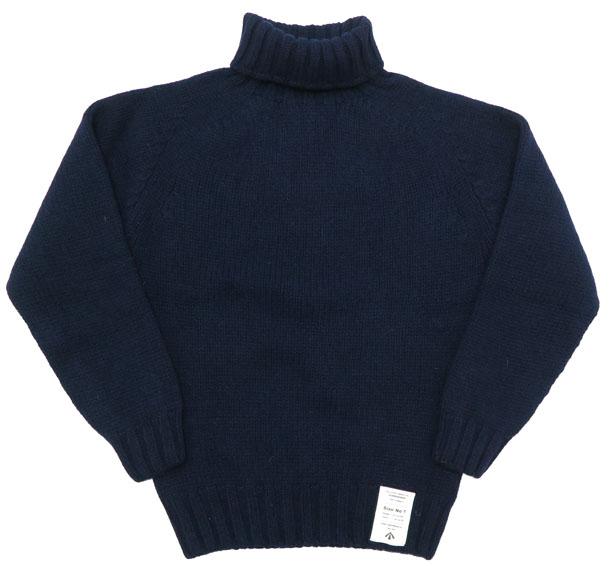 エアロレザー AERO LEATHER シェットランドウール タートルネック ミリタリー ニット Made in Scotland
