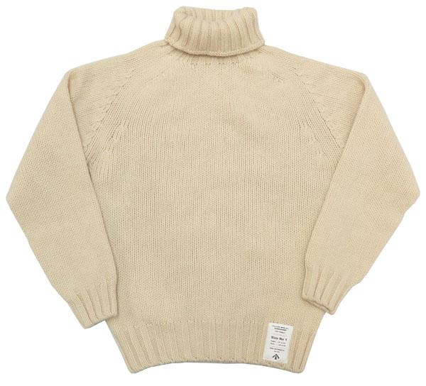 エアロレザー AERO LEATHER シェットランドウール タートルネック ミリタリー ニット Made in Scotland