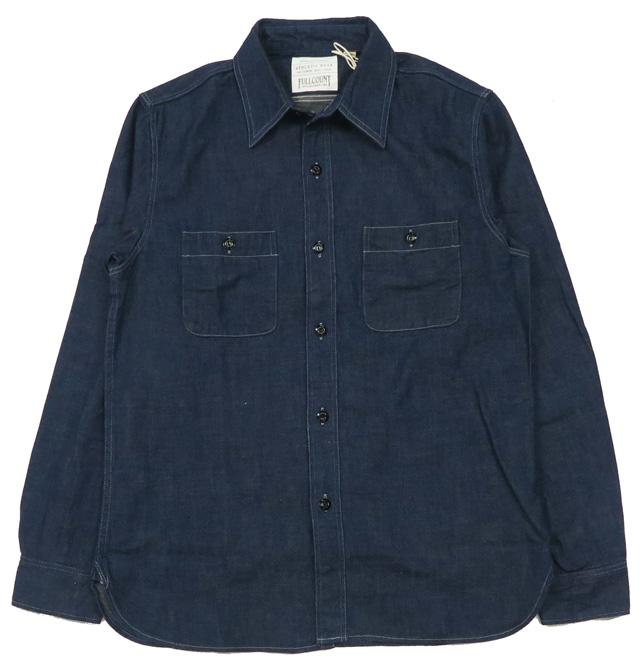 FULLCOUNT 8oz PWデニム 長袖 ワークシャツ ワンウォッシュ 4890