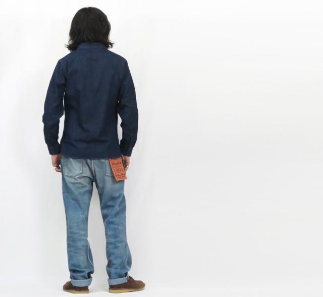 FULLCOUNT 8oz PWデニム 長袖 ワークシャツ ワンウォッシュ 4890
