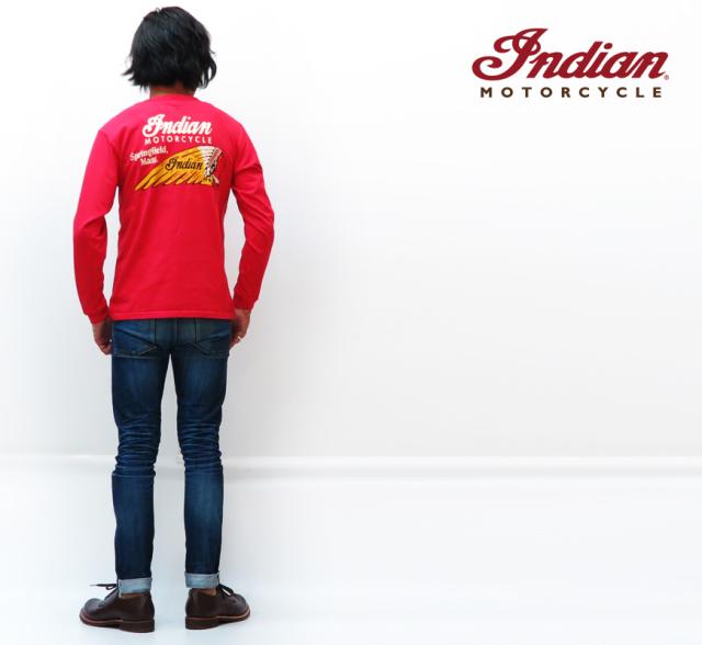 インディアンモーターサイクル Indian Motorcycle 長袖 プリント Ｔシャツ INDIAN HEAD IM68341