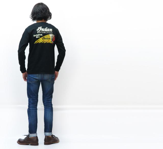 インディアンモーターサイクル Indian Motorcycle 長袖 プリント Ｔシャツ INDIAN HEAD IM68341