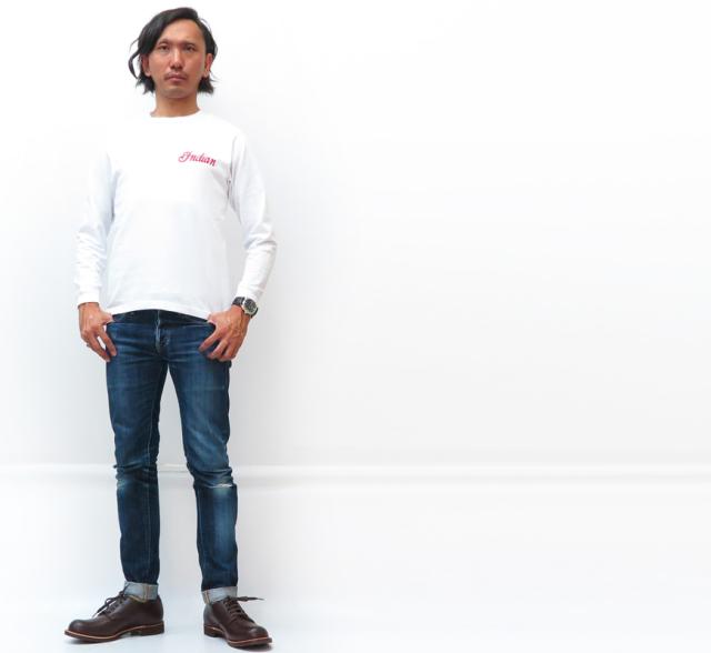 インディアンモーターサイクル Indian Motorcycle 長袖 プリント Ｔシャツ INDIAN HEAD IM68341