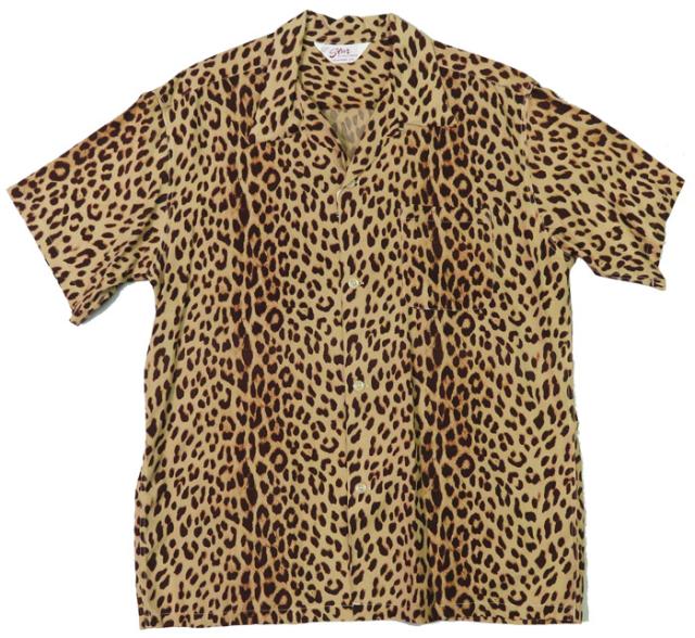 STAR OF HOLLYWOOD スターオブハリウッド 半袖 レーヨン オープンカラーシャツ LEOPARD SH39490