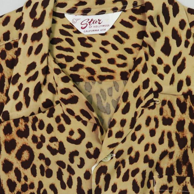 STAR OF HOLLYWOOD スターオブハリウッド 半袖 レーヨン オープンカラーシャツ LEOPARD SH39490