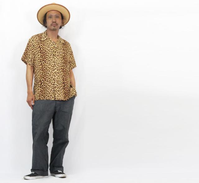 STAR OF HOLLYWOOD スターオブハリウッド 半袖 レーヨン オープンカラーシャツ LEOPARD SH39490