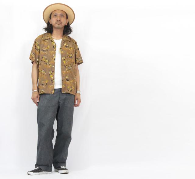 STAR OF HOLLYWOOD スターオブハリウッド 半袖 コットン オープンカラーシャツ OWL SH39494