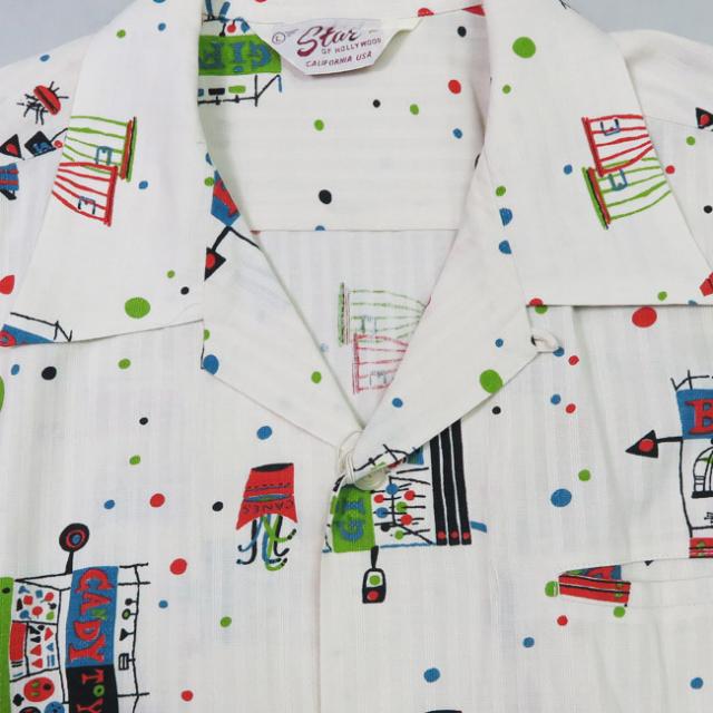 STAR OF HOLLYWOOD スターオブハリウッド 半袖 コットン オープンカラーシャツ STREET STALL SH39497