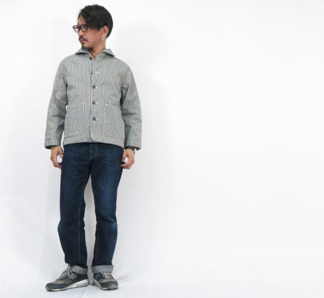 バズリクソンズ Buzz Ricksons ヒッコリーストライプ ユーティリティ ジャケット U.S.NAVY 大戦モデル カバーオール BR15303