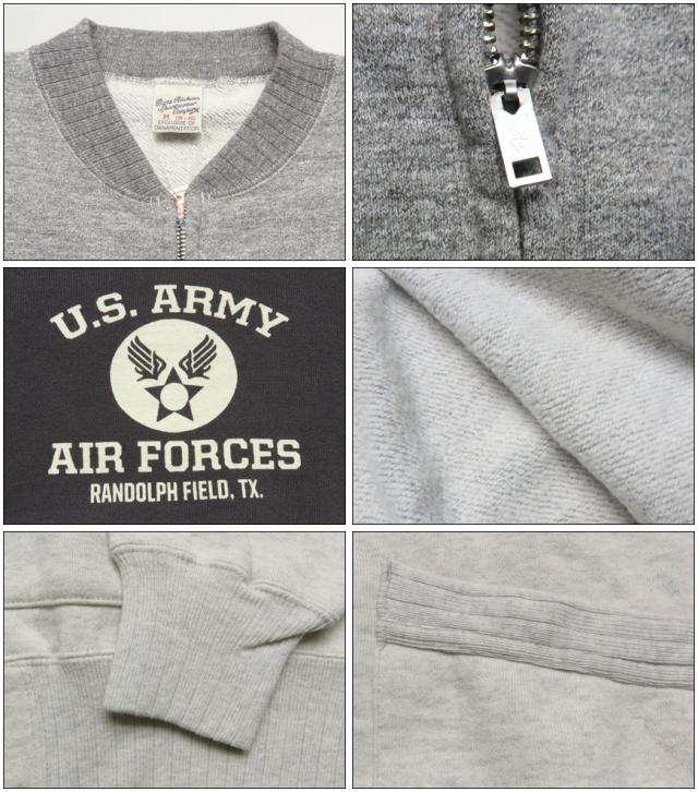 バズリクソンズ Buzz Ricksons セットイン ジップアップ スウェット トレーナー U.S.ARMY AIR FORCE BR65601