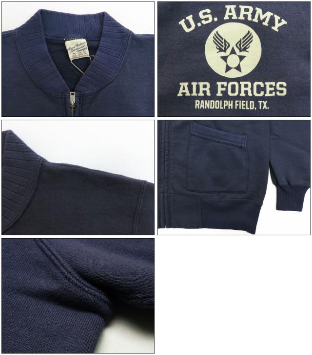 バズリクソンズ Buzz Ricksons セットイン ジップアップ スウェット トレーナー U.S.ARMY AIR FORCE BR65601