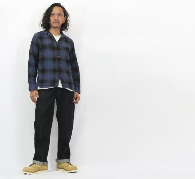 フルカウント FULLCOUNT 0105BK ジーンズ ルーズストレート 13.7oz ブラックデニム ジンバブエコットン