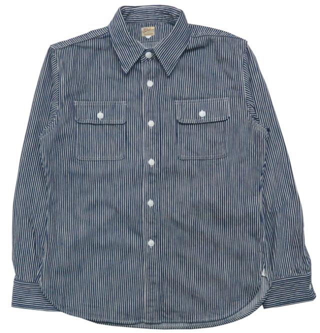 デラックスウェア DELUXEWARE ヒッコリーストライプ ヘビーフランネルシャツ HV-01