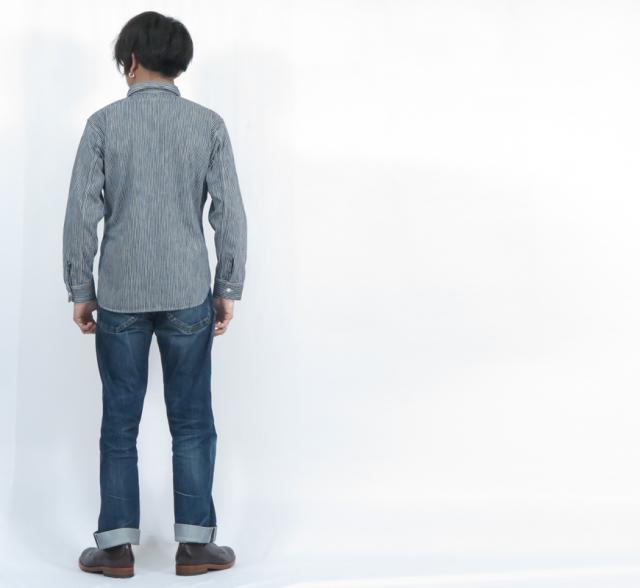 デラックスウェア DELUXEWARE ヒッコリーストライプ ヘビーフランネルシャツ HV-01