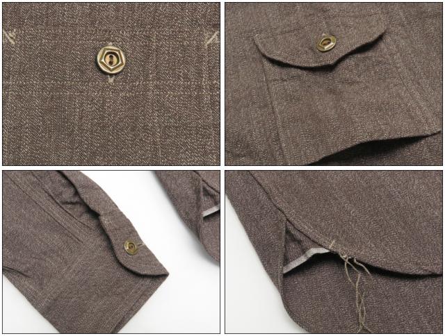 JELADO ジェラード 長袖スモーカーシャツ 撚り杢シャンブレー シナモン JP81119