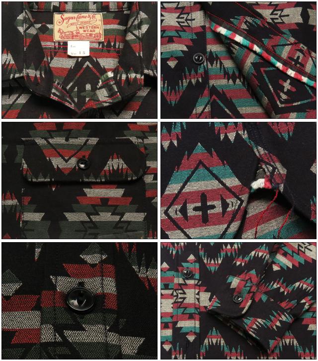 シュガーケーン SUGAR CANE 長袖 ネイティブアメリカン パターン ワークシャツ SC28995
