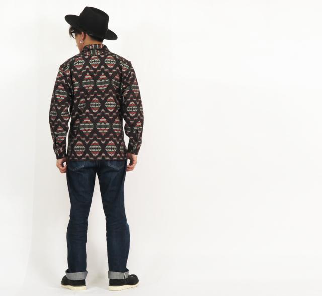 シュガーケーン SUGAR CANE 長袖 ネイティブアメリカン パターン ワークシャツ SC28995