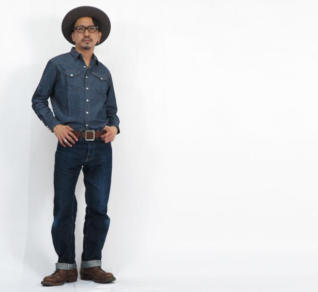 ダブルワークス DUBBLE WORKS 長袖 シャンブレーウエスタンシャツ 43001