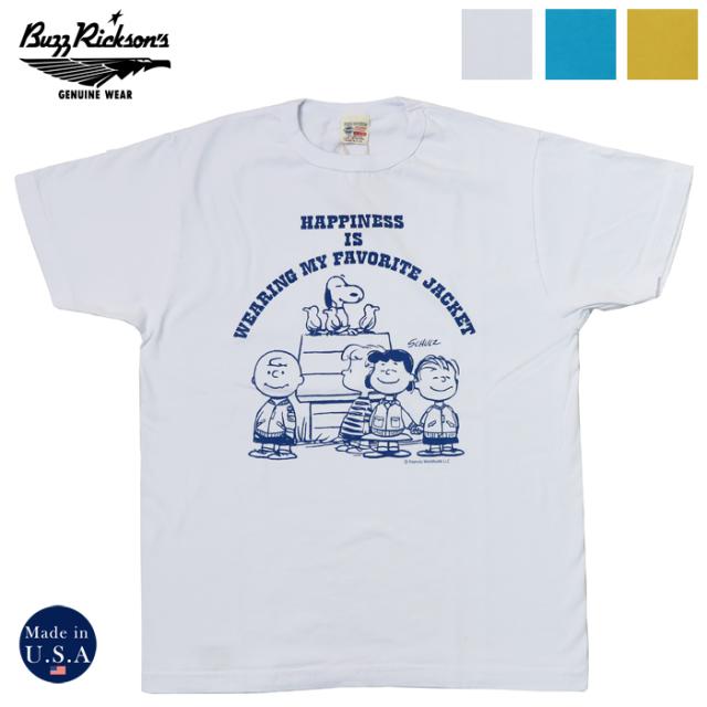 バズリクソンズ BUZZ RICKSON'S × PEANUTS 半袖 Tシャツ MY FAVORITE JACKET スヌーピー ピーナッツ Made in U.S.A BR79256