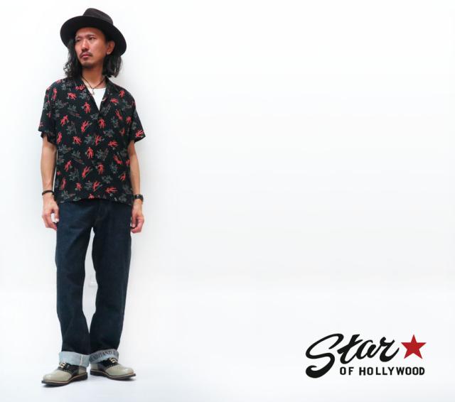 STAR OF HOLLYWOOD VINCE RAY オープンカラーシャツ DOUBLE BASS PINUPS SH38114