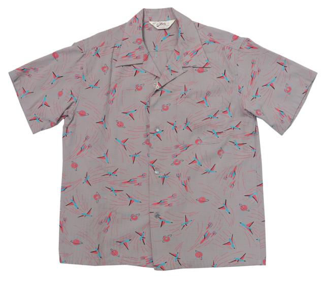 STAR OF HOLLYWOOD スターオブハリウッド 半袖 ドビーコットン オープンカラーシャツ SPACE SHIP SH39087