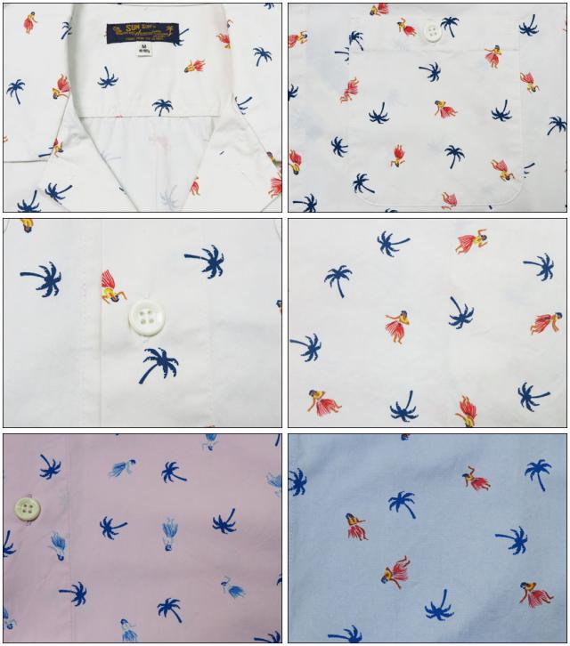 サンサーフ SUN SURF 半袖 コットンツイル レギュラーカラー シャツ アロハ ハワイアン "HULA&PALMTREE"  SS38406