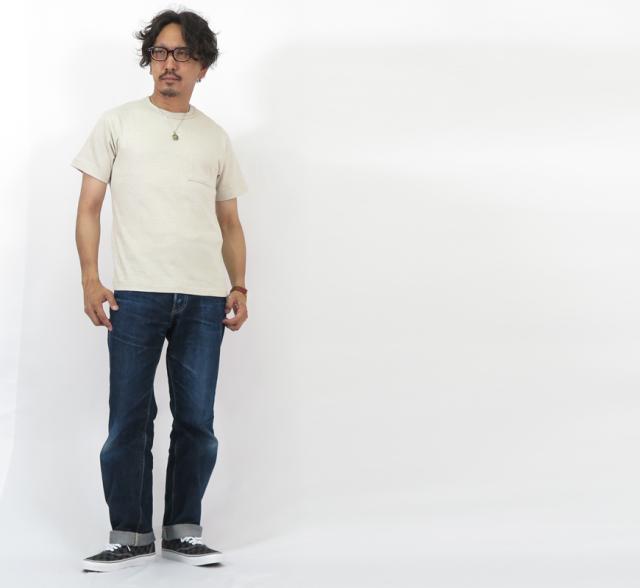 ウェアハウス WAREHOUSE Lot.4601-pocket 無地 半袖 ポケットTシャツ 定番 シャドーボーダー ローゲージ編み