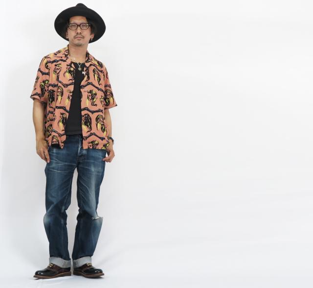 WEIRDO ウィアード 半袖 ビーチシャツ 「VOODOO HEAD」 WRD-23-SS-08 GLAD HAND グラッドハンド