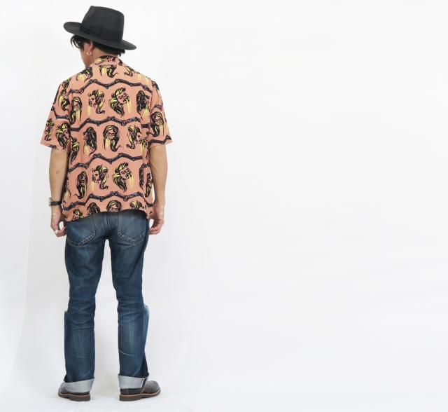 WEIRDO ウィアード 半袖 ビーチシャツ 「VOODOO HEAD」 WRD-23-SS-08 GLAD HAND グラッドハンド