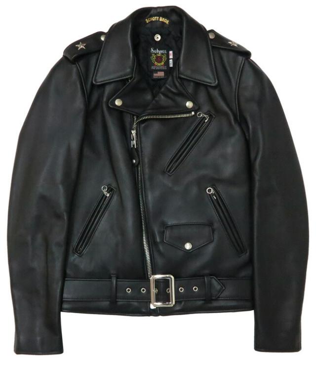 ショット schott 黒 立襟シングルライダースジャケット36used Schott N.Y.C ショット 70'S シングル ライダース ライダース