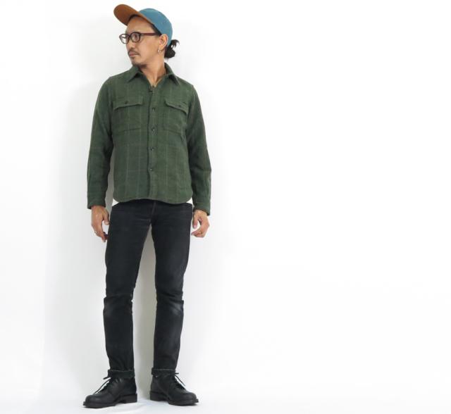 DALLES & CO ダリーズ&コー ヴィンテージ ウールメルトン CPOシャツ GRIDDGE