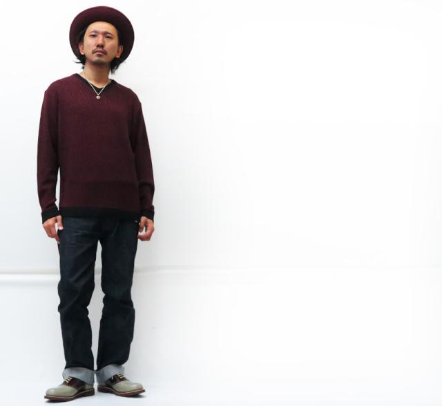 GANGSTERVILLE Vネック ストライプ セーター GLAD HAND グラッドハンド