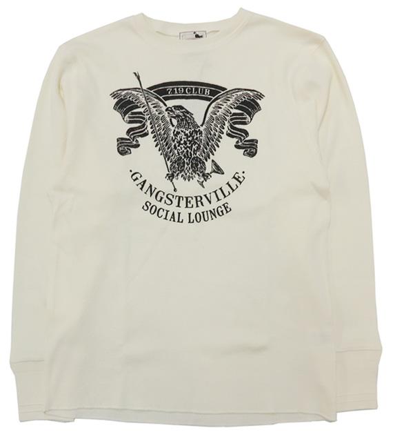 GANGSTERVILLE ギャングスタービル 長袖 クルーネック ワッフルTシャツ