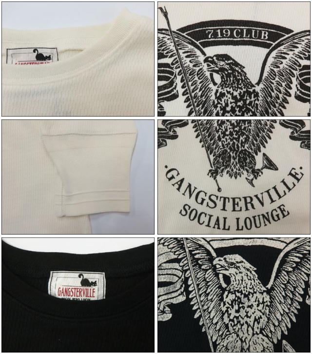 GANGSTERVILLE クルーネック ワッフル長袖 Tシャツ 7 19 CLUB
