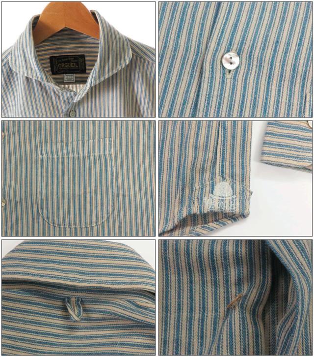 ORGUEIL オルゲイユ ウィンザーカラーシャツ 長袖 ストライプ OR-5002B