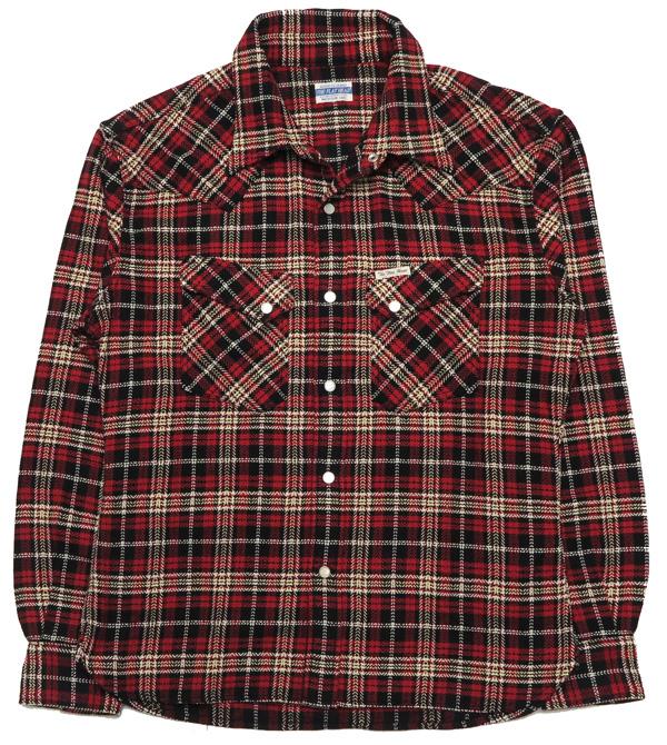 フラットヘッド THE FLAT HEAD 長袖 フランネル チェック ウエスタンシャツ FN-SNW-001L