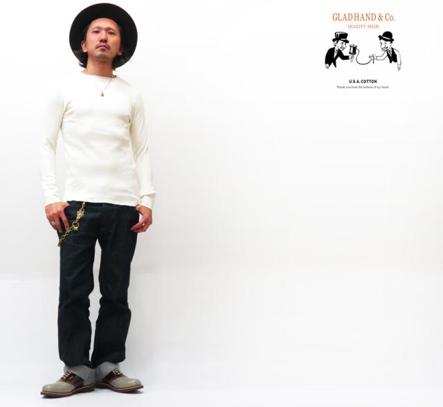 GLAD HAND グラッドハンド 長袖 Tシャツ クルーネック ワッフル生地 パックTee GLADHAND-10
