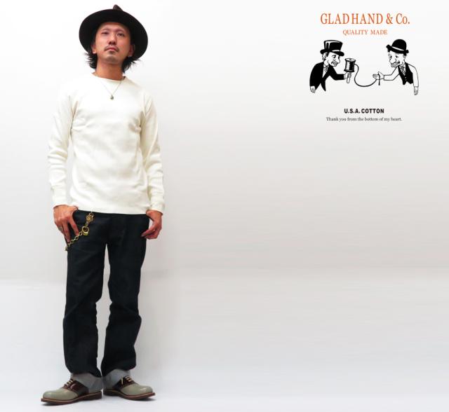 GLAD HAND グラッドハンド 長袖 Tシャツ クルーネック フライス生地 パックTee GLADHAND-18